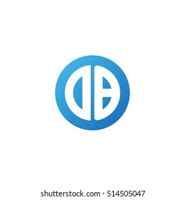 Initial letters DB circle shape blue simple logo