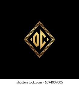 Initial letters DC CD diamond shape monogram logo