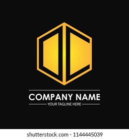 Initial Letters Dc Hexagon Shape Logo Stock Vector (Royalty Free ...