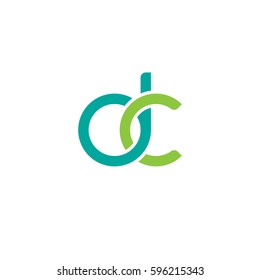 Initial letters dc, round linked chain shape lowercase logo modern design modern green