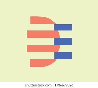 Initial letters de, round linked chain shape lowercase logo modern design.