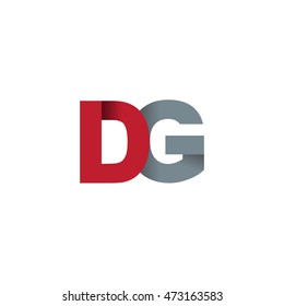 Initial letters DG overlapping fold logo red gray