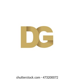Initial letters DG overlapping fold logo brown gold