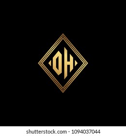 Initial letters DH HD diamond shape monogram logo