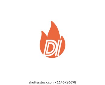 Initial letters DI in fire. Logo vector