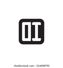 Initial letters DI rounded square shape monogram black simple logo