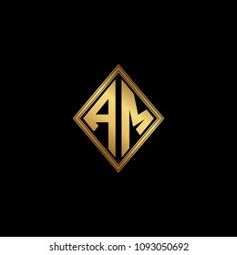 Initial letters AM diamond shape monogram logo