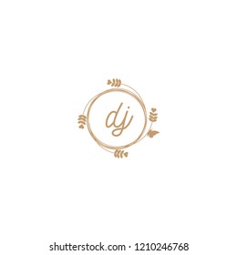 initial letters dj lowercase beauty spa logo design, with flower, love and butterfly illustration