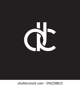 Initial letters dk, round linked chain shape lowercase logo modern design white black background