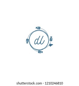 initial letters dl lowercase beauty spa logo design, with flower, love and butterfly illustration