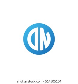 Initial letters DN circle shape blue simple logo