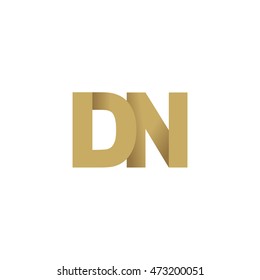 Initial letters DN overlapping fold logo brown gold