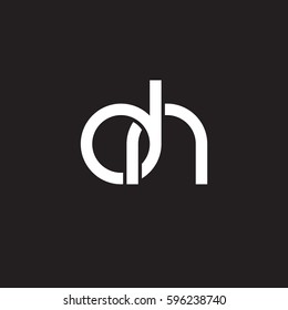 Initial letters dn, round linked chain shape lowercase logo modern design white black background