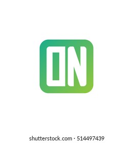 Initial letters DN rounded square shape green simple logo