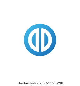 Initial letters DO circle shape blue simple logo