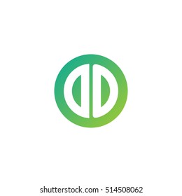 Initial letters DO circle shape green simple logo