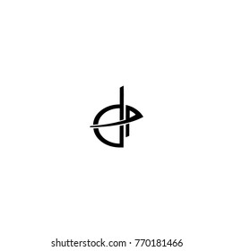 Initial Letters DP Linked Design Logo Black 