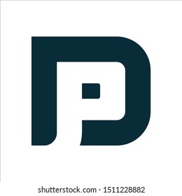 Initial letters DP overlapping fold logo