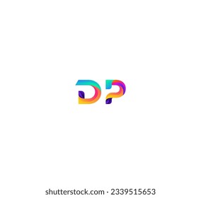 Initial letters DP, PD monogram logo template. Vector illustration. 3D Colorful DP, PD letter logo.