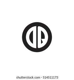 Initial letters DQ circle shape monogram black simple logo