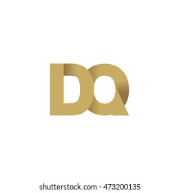 Initial letters DQ overlapping fold logo brown gold