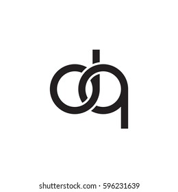 Initial letters dq, round linked chain shape lowercase logo modern design monogram black