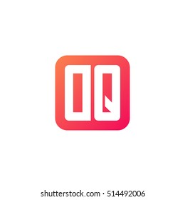Initial letters DQ rounded square shape red orange simple logo