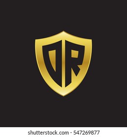 Initial letters DR, OR, shield shape gold logo