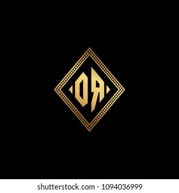 Initial letters DR RD diamond shape monogram logo