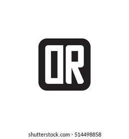 Initial letters DR rounded square shape monogram black simple logo