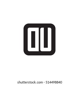 Initial letters DU rounded square shape monogram black simple logo