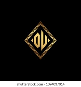 Initial letters DU UD diamond shape monogram logo