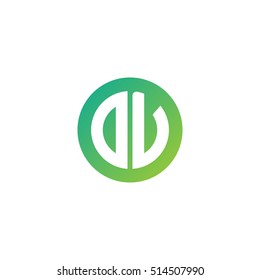 Initial letters DV circle shape green simple logo