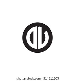 Initial letters DV circle shape monogram black simple logo