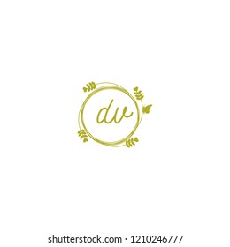 initial letters dv lowercase beauty spa logo design, with flower, love and butterfly illustration