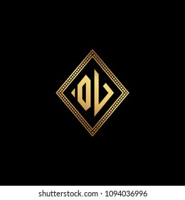 Initial letters DV VD diamond shape monogram logo