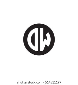 Initial Letters Dw Circle Shape Monogram Stock Vector (Royalty Free ...
