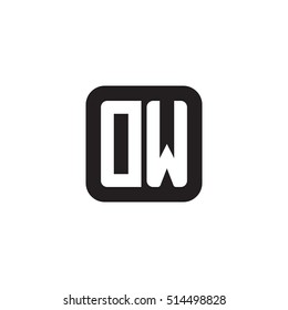 Initial letters DW rounded square shape monogram black simple logo