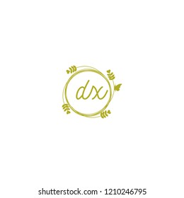 initial letters dx lowercase beauty spa logo design, with flower, love and butterfly illustration