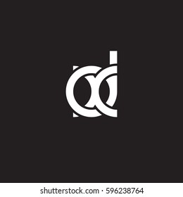 Initial letters dx, round linked chain shape lowercase logo modern design white black background