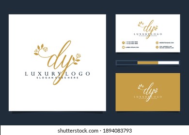 Initial Letters DY Feminine logo collections and business card template.
