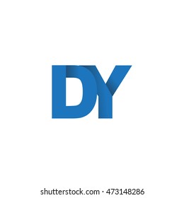 Initial letters DY overlapping fold logo blue