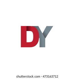 Initial letters DY overlapping fold logo red gray