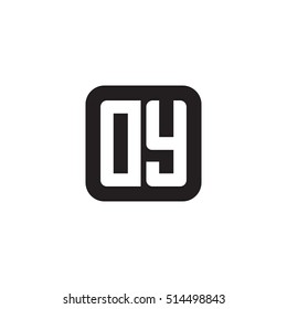 Initial letters DY rounded square shape monogram black simple logo