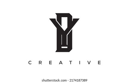 Letras iniciales DY, YD Monograma diseño con símbolo de alfabeto de estilo creativo. DY, YD Letras espirales emblema vectorial universal elegante, logotipo. Símbolo gráfico del alfabeto para identidad corporativa