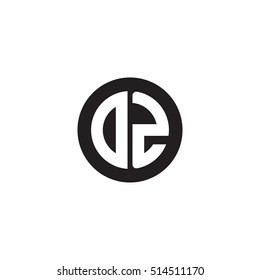Initial letters DZ circle shape monogram black simple logo