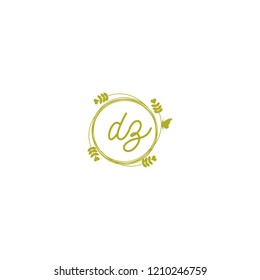 initial letters dz lowercase beauty spa logo design, with flower, love and butterfly illustration