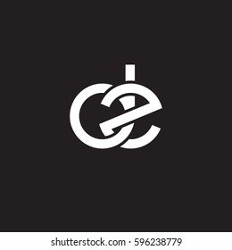 Initial letters dz, round linked chain shape lowercase logo modern design white black background