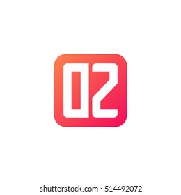 Initial letters DZ rounded square shape red orange simple logo