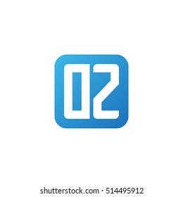 Initial letters DZ rounded square shape blue simple logo